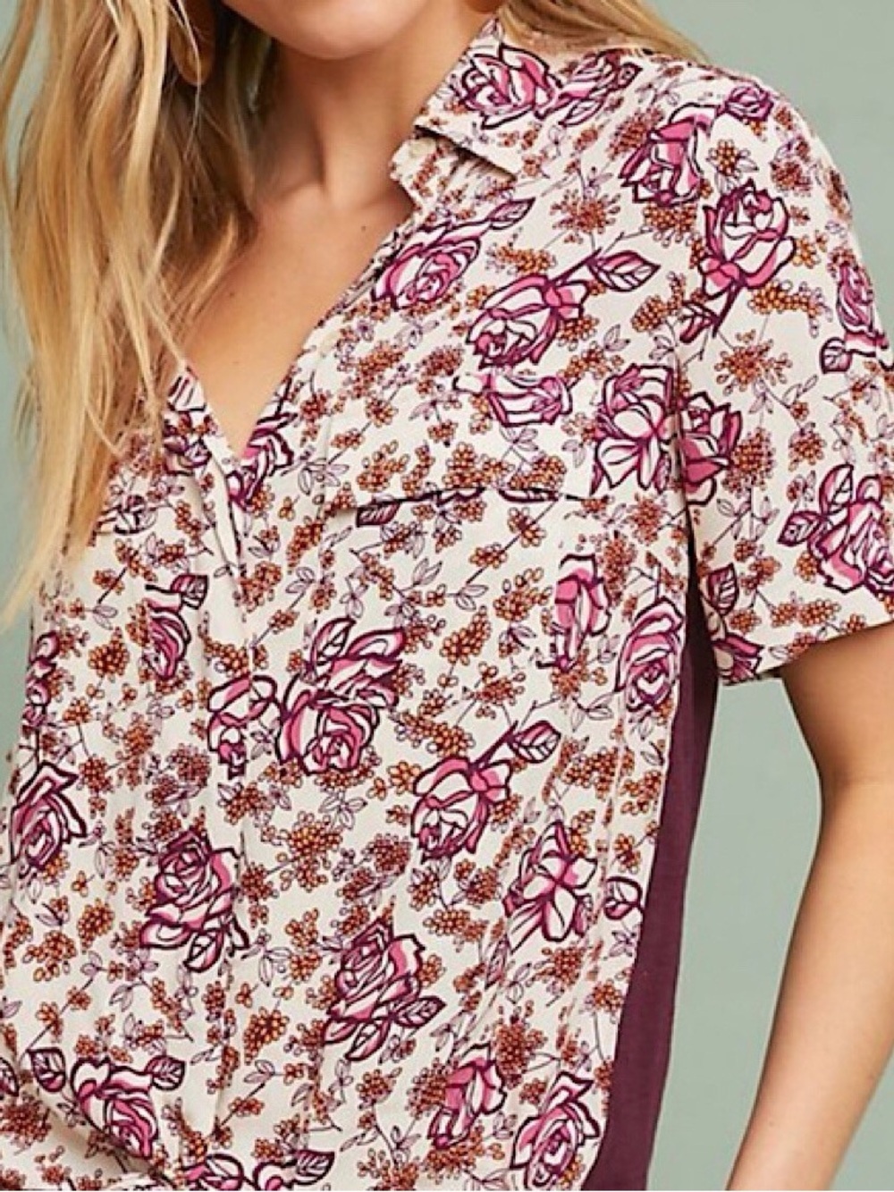 NWT Anthropologie Porridge Bergen Floral Shirt Top